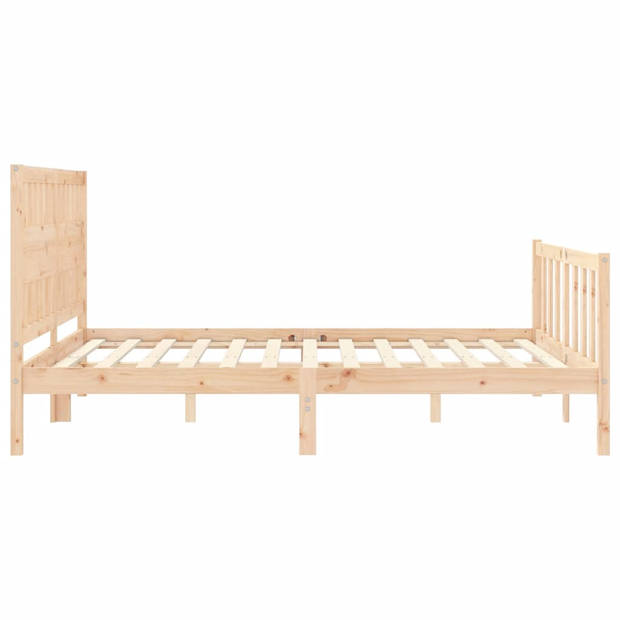 vidaXL Bedframe met hoofdbord massief hout