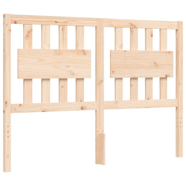 vidaXL Bedframe met hoofdbord massief hout 140x190 cm