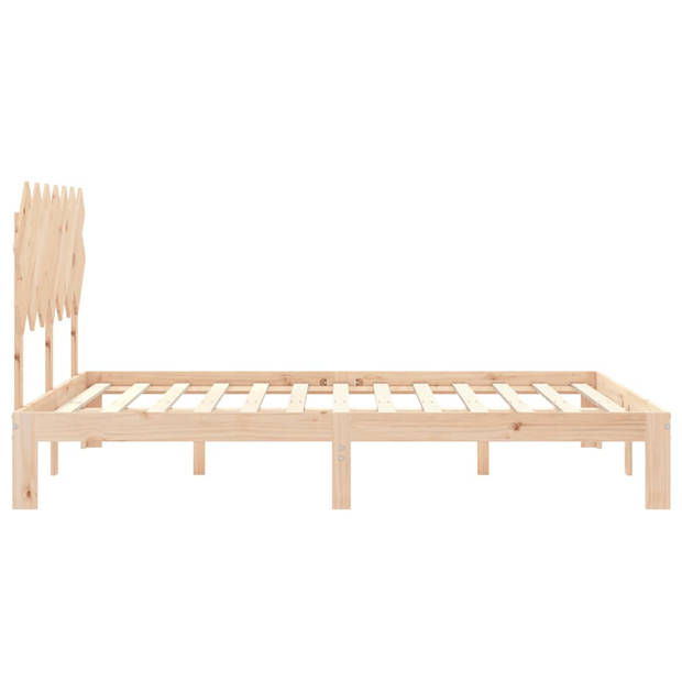 vidaXL Bedframe met hoofdbord massief hout