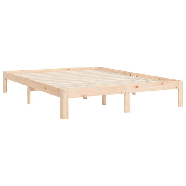 vidaXL Bedframe met hoofdbord massief hout