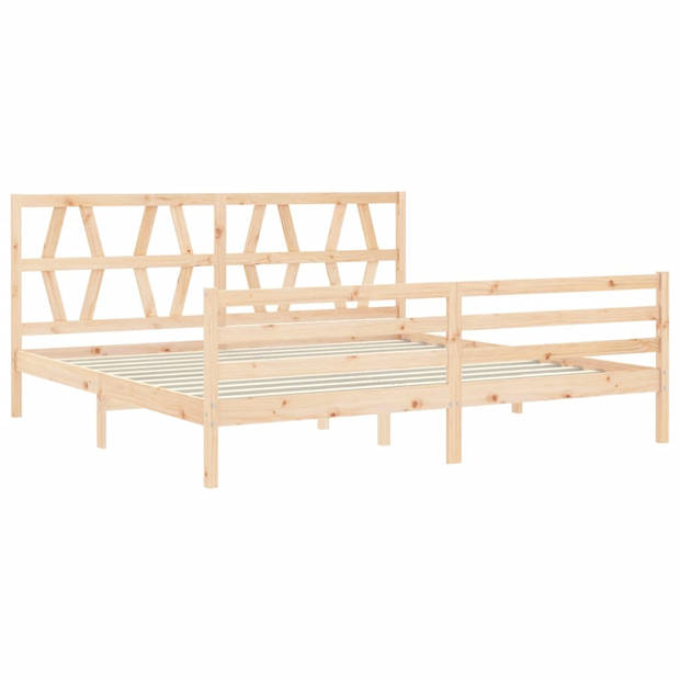 vidaXL Bedframe met hoofdbord massief hout 200x200 cm