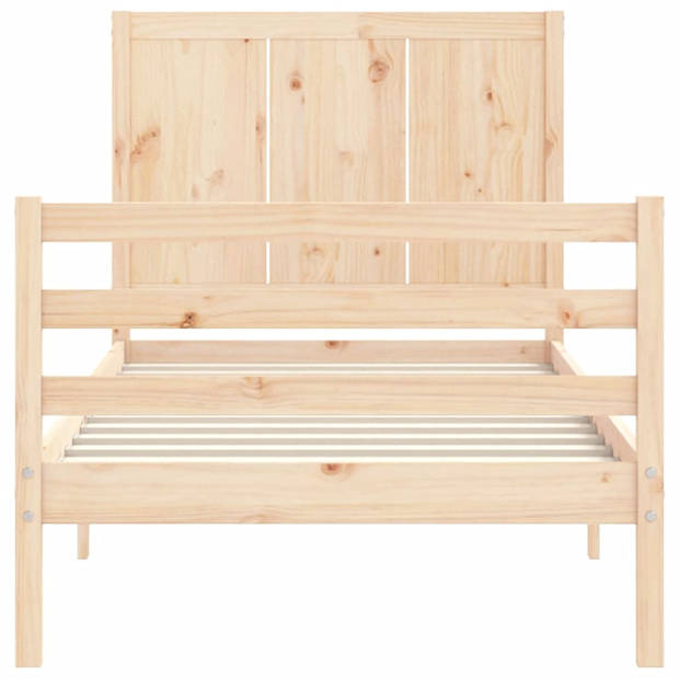 vidaXL Bedframe met hoofdbord massief hout