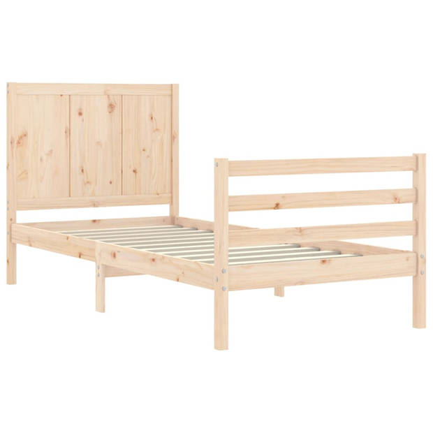 vidaXL Bedframe met hoofdbord massief hout