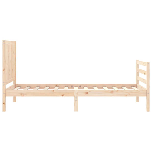 vidaXL Bedframe met hoofdbord massief hout