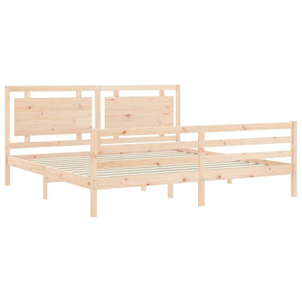 vidaXL Bedframe met hoofdbord massief hout 200x200 cm