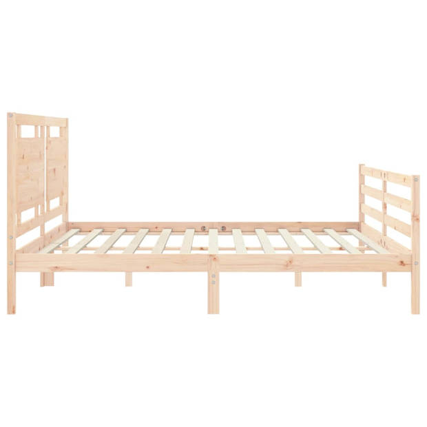 vidaXL Bedframe met hoofdbord massief hout 200x200 cm