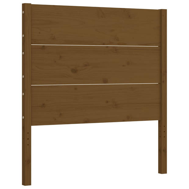 vidaXL Bedframe met hoofdbord massief hout honingbruin 90x200 cm