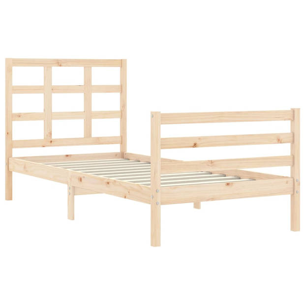 vidaXL Bedframe met hoofdbord massief hout