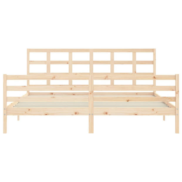 vidaXL Bedframe met hoofdbord massief hout 200x200 cm