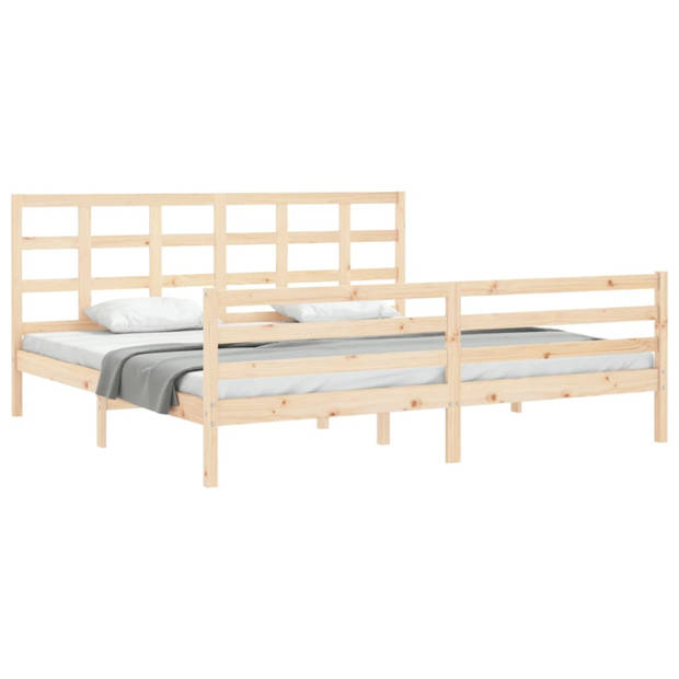 vidaXL Bedframe met hoofdbord massief hout 200x200 cm