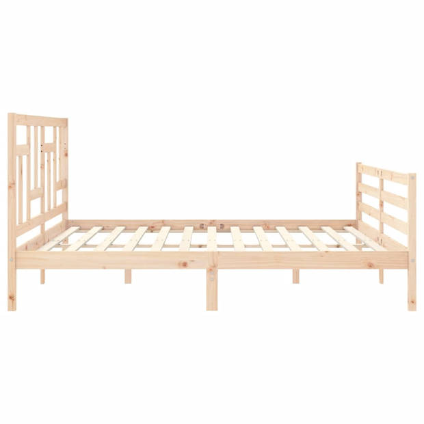 vidaXL Bedframe met hoofdbord massief hout 200x200 cm