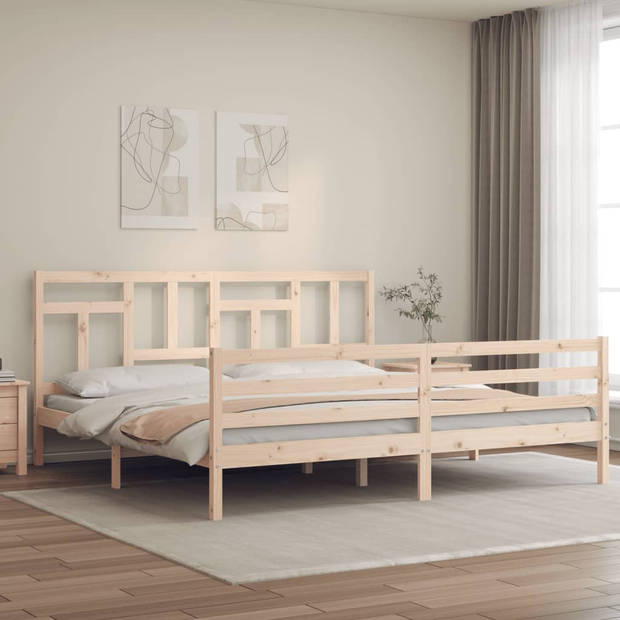 vidaXL Bedframe met hoofdbord massief hout 200x200 cm