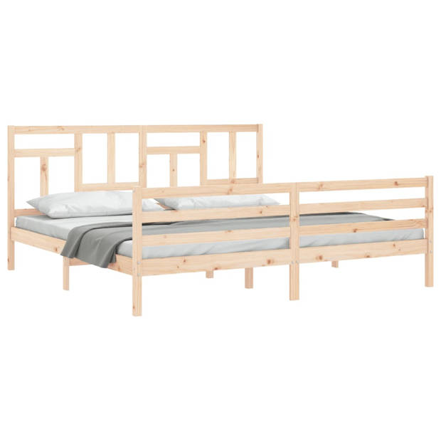 vidaXL Bedframe met hoofdbord massief hout 200x200 cm