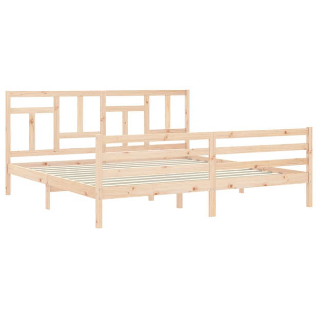 vidaXL Bedframe met hoofdbord massief hout 200x200 cm