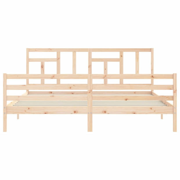 vidaXL Bedframe met hoofdbord massief hout