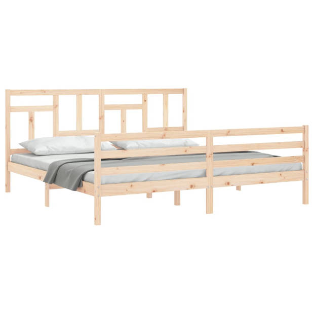 vidaXL Bedframe met hoofdbord massief hout