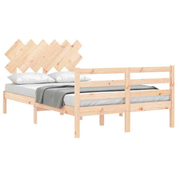 vidaXL Bedframe met hoofdbord massief hout 120x200 cm