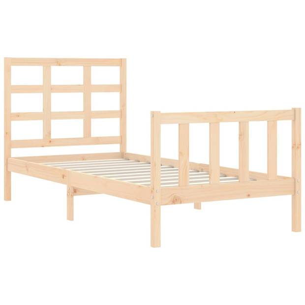 vidaXL Bedframe met hoofdbord massief hout