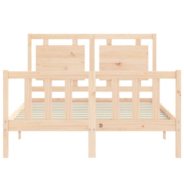 vidaXL Bedframe met hoofdbord massief hout