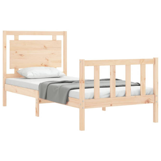 vidaXL Bedframe met hoofdbord massief hout