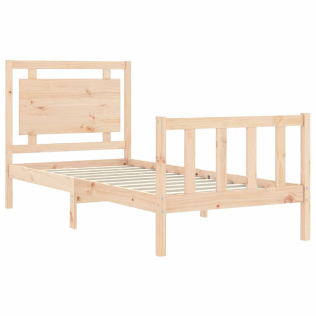 vidaXL Bedframe met hoofdbord massief hout