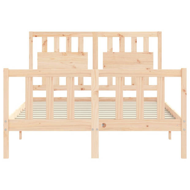 vidaXL Bedframe met hoofdbord massief hout 120x200 cm