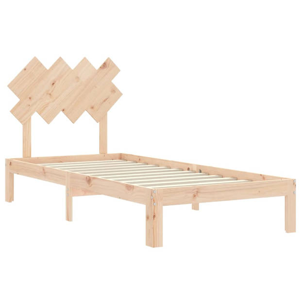 vidaXL Bedframe met hoofdbord massief hout