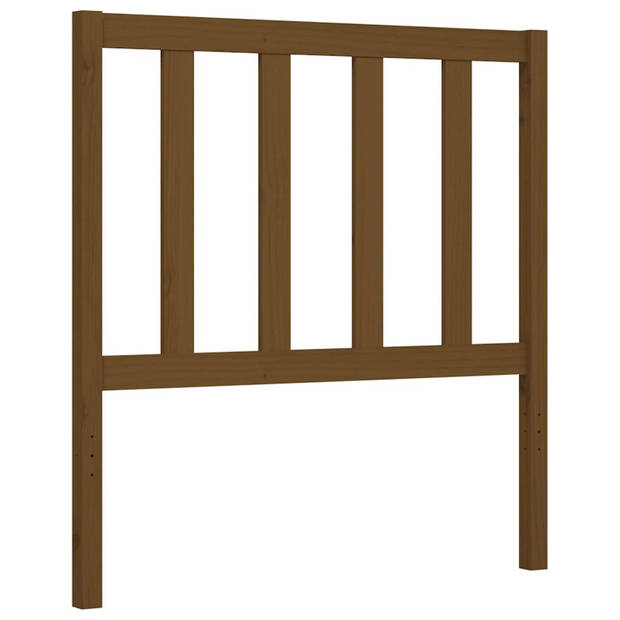 vidaXL Bedframe met hoofdbord massief hout honingbruin 90x200 cm