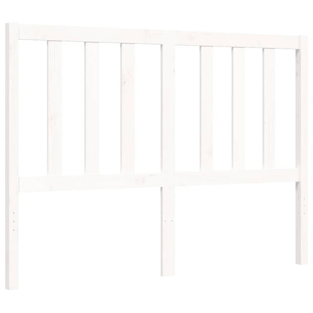 vidaXL Bedframe met hoofdbord massief hout wit