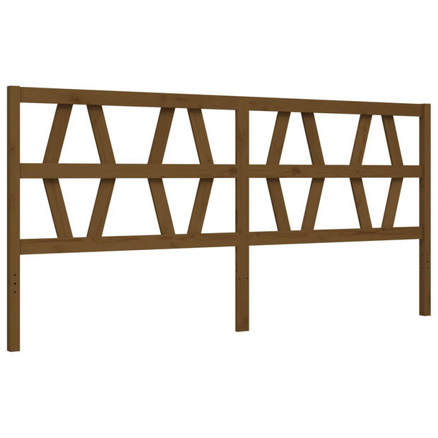 vidaXL Bedframe met hoofdbord massief hout honingbruin 200x200 cm