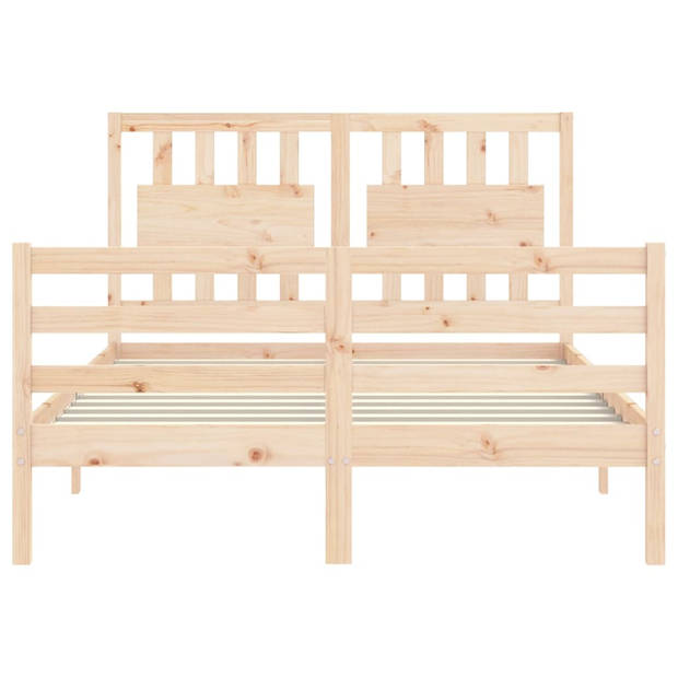 vidaXL Bedframe met hoofdbord massief hout 120x200 cm