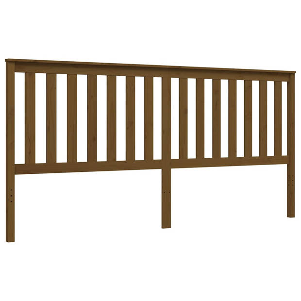 vidaXL Bedframe met hoofdbord massief hout honingbruin 200x200 cm