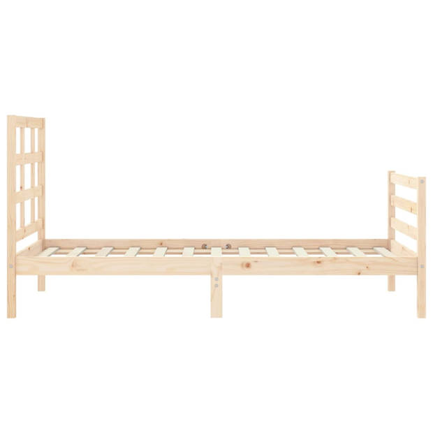 vidaXL Bedframe met hoofdbord massief hout 100x200 cm