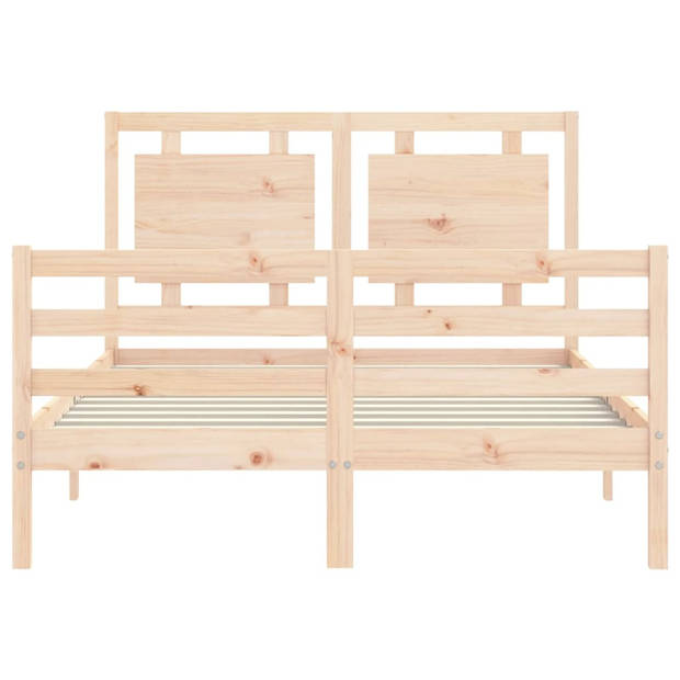 vidaXL Bedframe met hoofdbord massief hout