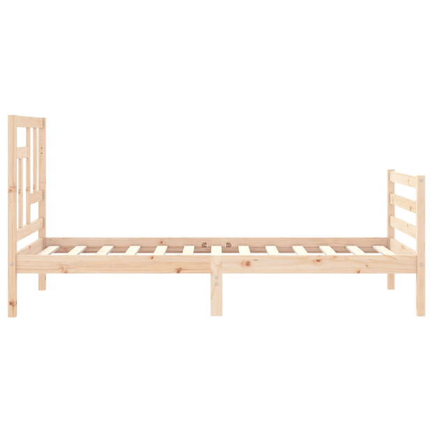 vidaXL Bedframe met hoofdbord massief hout