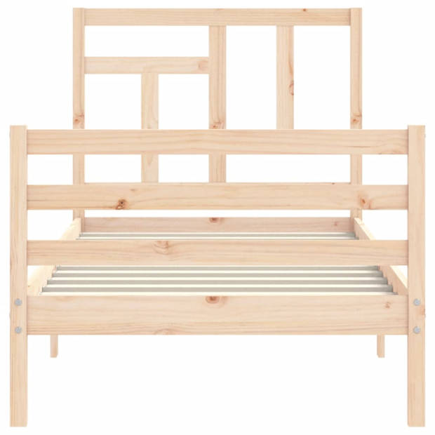 vidaXL Bedframe met hoofdbord massief hout