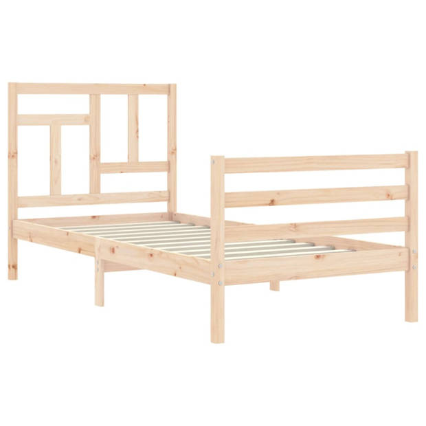 vidaXL Bedframe met hoofdbord massief hout