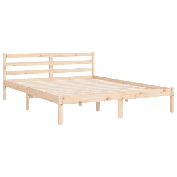 vidaXL Bedframe met hoofdbord massief hout