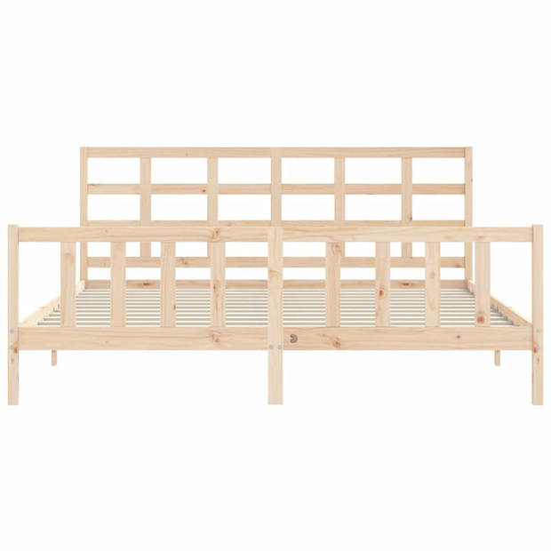 vidaXL Bedframe met hoofdbord massief hout 180x200 cm