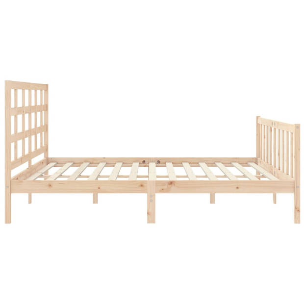 vidaXL Bedframe met hoofdbord massief hout 180x200 cm