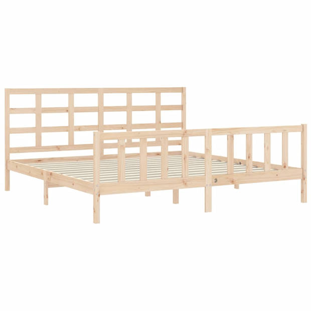 vidaXL Bedframe met hoofdbord massief hout 180x200 cm