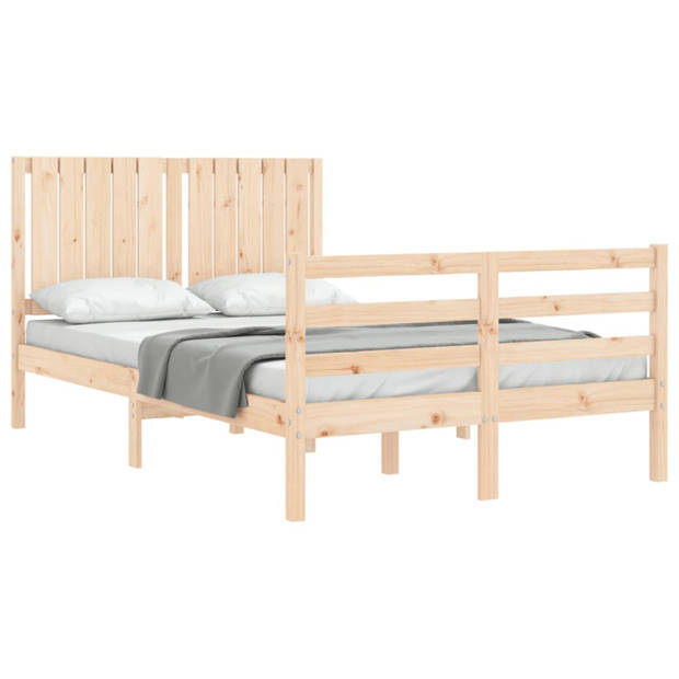 vidaXL Bedframe met hoofdbord massief hout