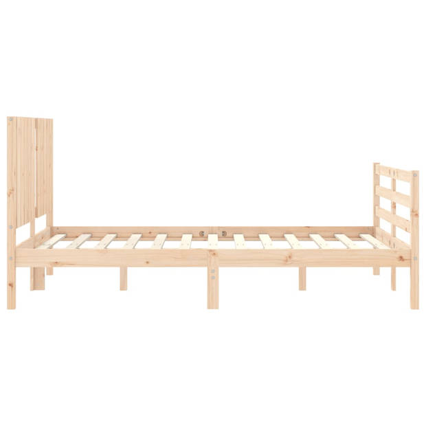 vidaXL Bedframe met hoofdbord massief hout