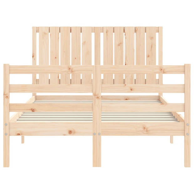 vidaXL Bedframe met hoofdbord massief hout