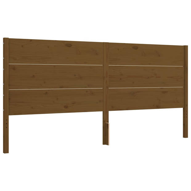 vidaXL Bedframe met hoofdbord massief hout honingbruin 200x200 cm