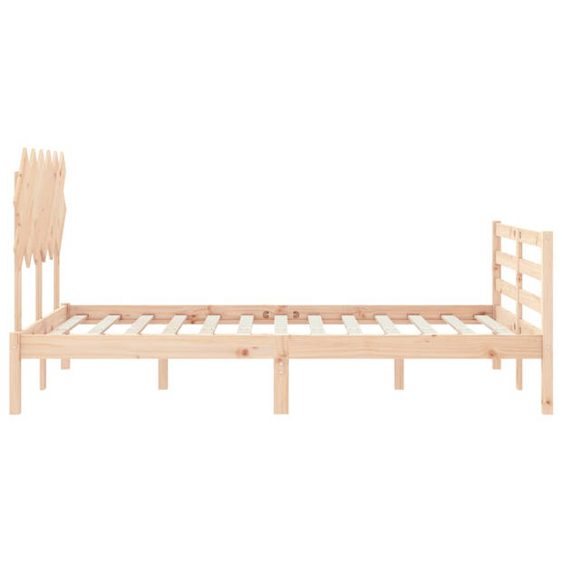 vidaXL Bedframe met hoofdbord massief hout 120x200 cm