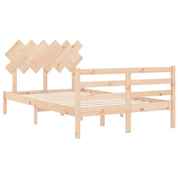 vidaXL Bedframe met hoofdbord massief hout 120x200 cm