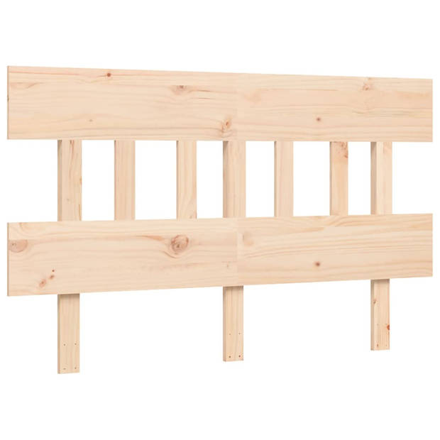 vidaXL Bedframe met hoofdbord massief hout