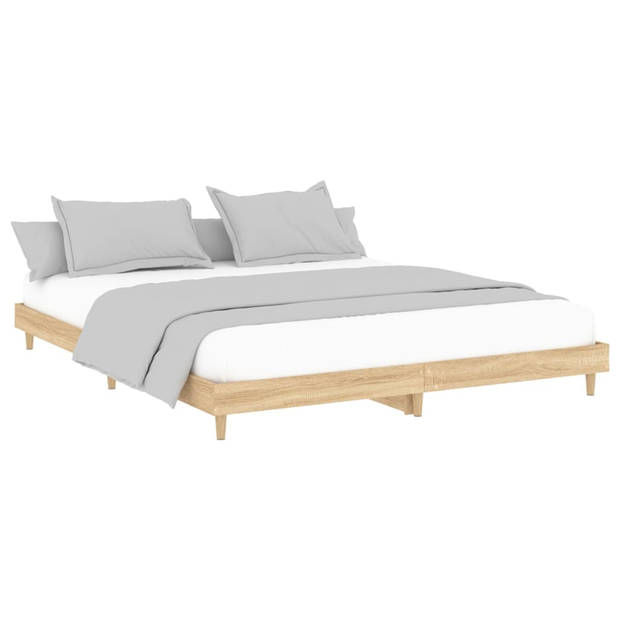 vidaXL Bedframe zonder matras hout sonoma eikenkleurig 140x200 cm