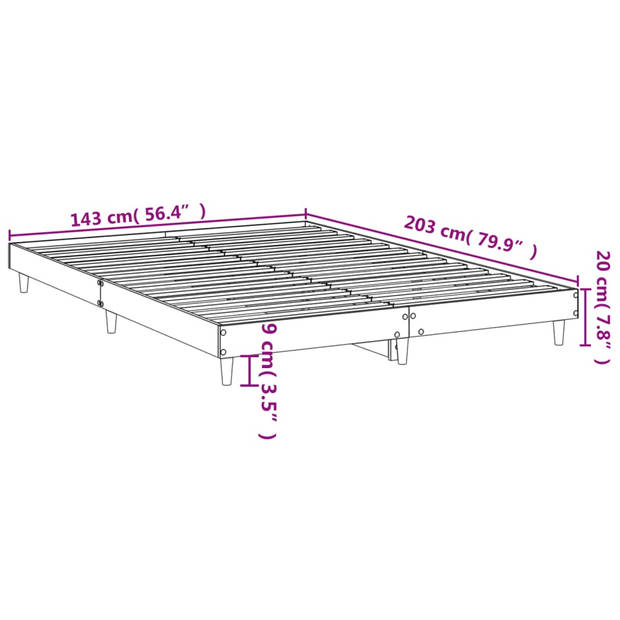 vidaXL Bedframe zonder matras hout sonoma eikenkleurig 140x200 cm